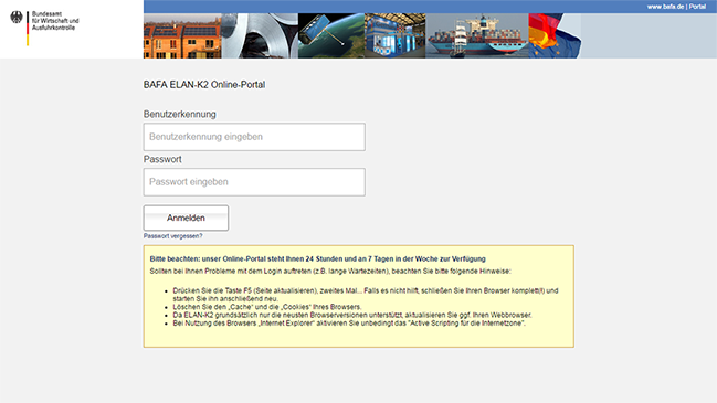 verweist auf: ELAN-K2 Online-Portal Zum Elektronischen Antragstellung-K2 Portal (verweist auf: ELAN-K2 Online-Portal)