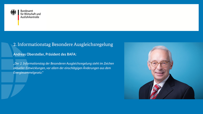 2. Informationstag Besondere Ausgleichsregelung 2. Informationstag Besondere Ausgleichsregelung