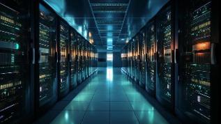 verweist auf: Effizienzregister für Rechenzentren startet später Ein Bild eines Serverraums eines Rechenzentrums (verweist auf: Effizienzregister für Rechenzentren startet später)