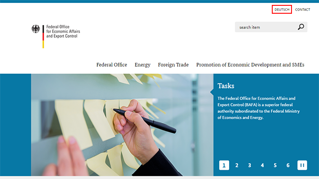 Bild der englischen Kopfzeile Verweis auf deutsche Seite Bild der englischen Kopfzeile Verweis auf deutsche Seite