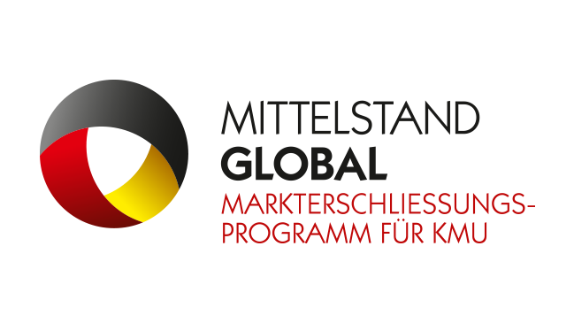 Logo „Mittelstand Global Markterschliessungsprogramm für kleine und mittlere Unternehmen“ (verweist auf: Markterschließungsprogramm KMU)