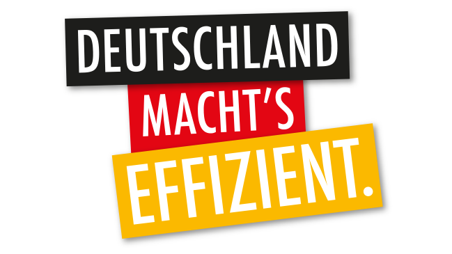 Logo Deutschlands macht's effizient. Logo Deutschlands macht's effizient.